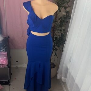 Chic Royal Blue One-Shoulder Dress